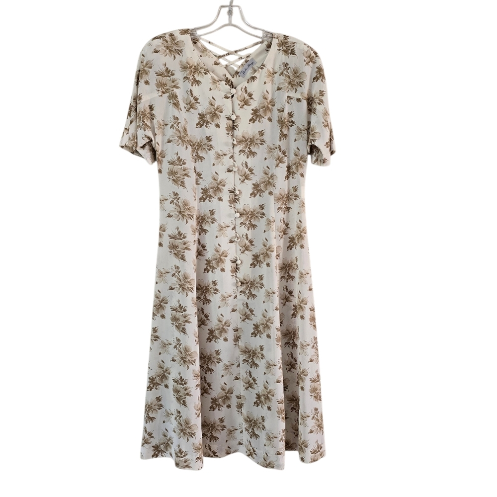 HORUKI NOKAYA Womens Floral Print Women's Maxi Dress Butron Down Sz‎ M